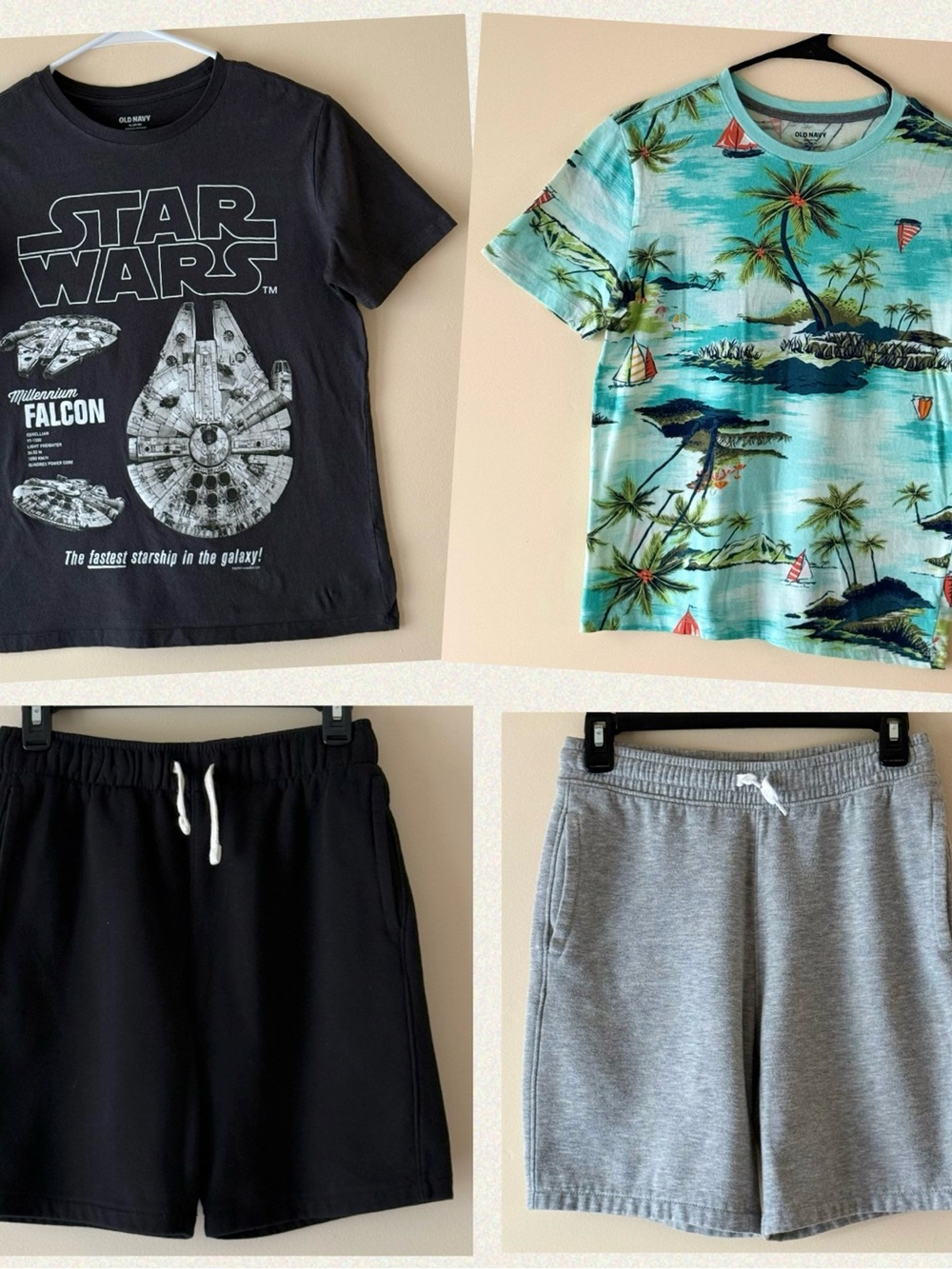Old Navy Boys Star Wars/Tropical Island Tee and Shorts Bundle, size XL (14-16)
